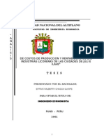 Tesis ANÁLISIS DE COSTOS DE PRODUCCIÓN Y RENTABILIDAD DE LAS INDUSTRIAS LICORERAS DE LAS CIUDADES DE JULI E ILAVE