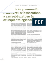 Preventív És Prezervatív Módszerek A Fogászatban, A Szájsebészetben És Az Implantológiában I.