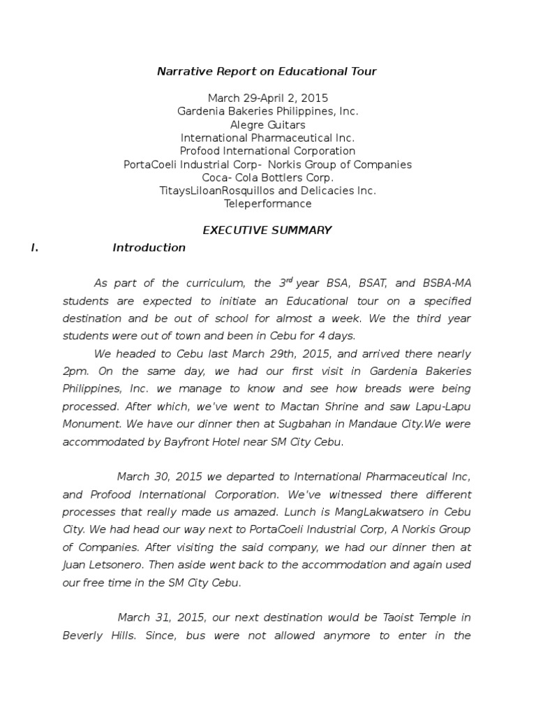 Ict educational tour narrative report essay 07 image