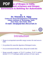 Biogas Status-Schemes-Enrichment and Bottling