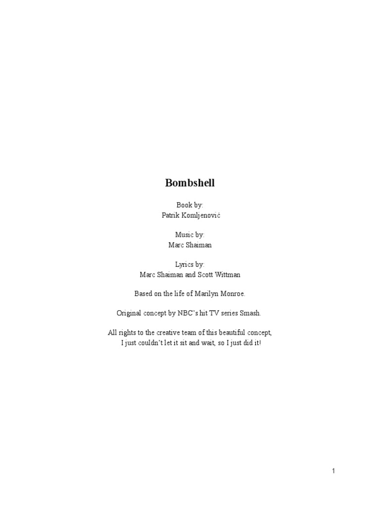 Bombshell Script PDF