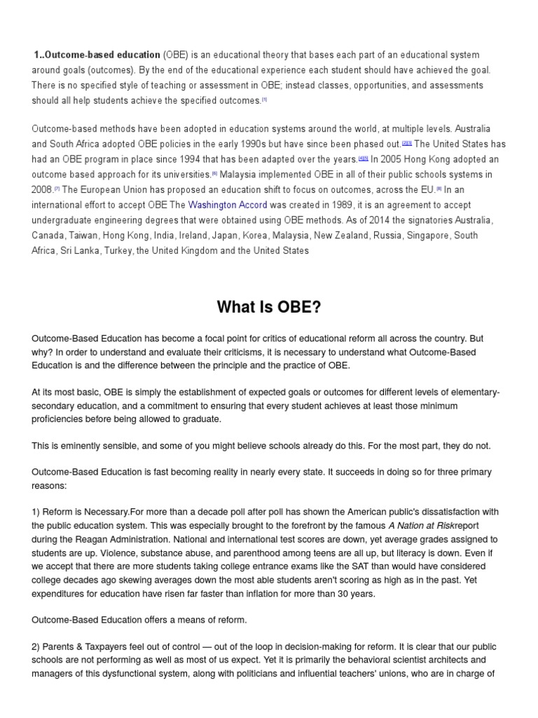 Understanding Outcome-Based Education | PDF | Epistemology | Cognition