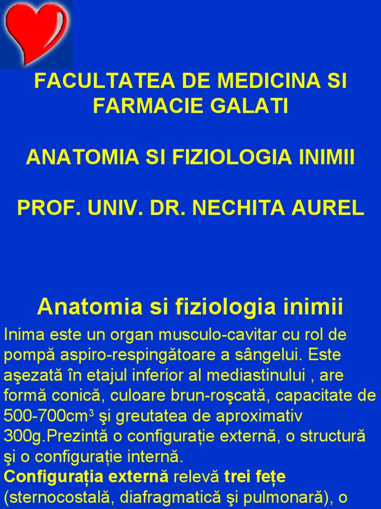 Anatomia Si Fiziologia Inimii | PDF