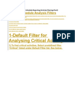 P6 Filters Most Used in Schedule Reporting