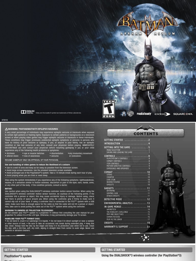 Batman Arkham Asylum Cheats Codes Ps3