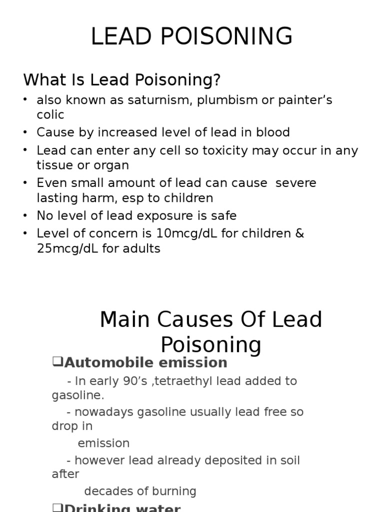 Lead Poisoning & Treatments PDF Lead Chelation