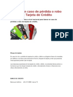 Bloqueo Tarjetas Crédito