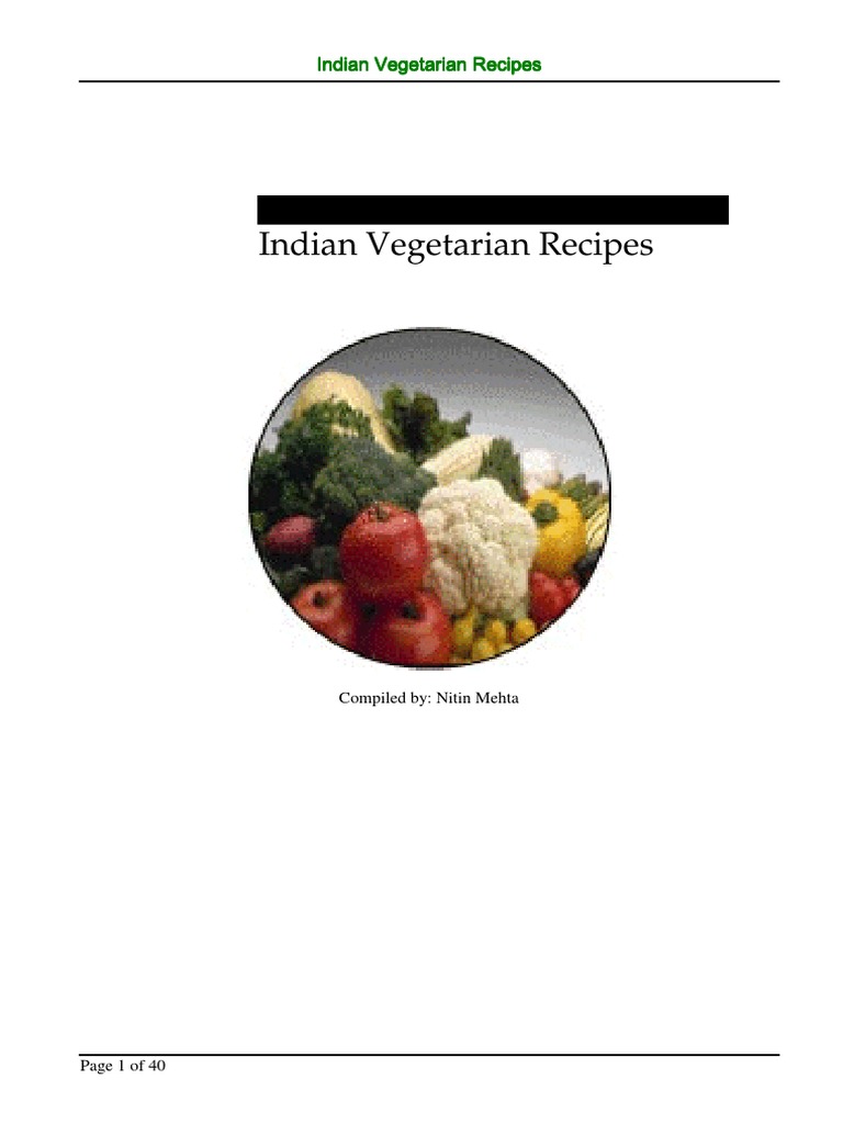 Indian Vegetarian Recipes PDF Indian Cuisine Chutney