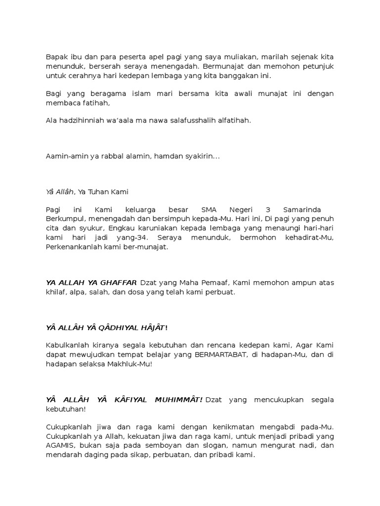 Contoh Doa Untuk Ulang Tahun Sekolah Berbagai Contoh