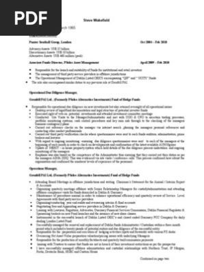 Steve Wakefield CV 2010