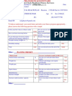 2.pre Exercise Questionnaire 1