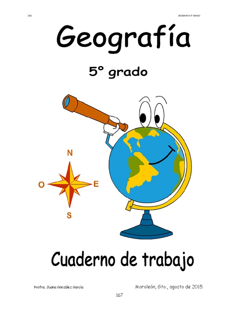 Quinto de Primaria Cuaderno de Trabajo Geografia 20152016 Tierra Mapa