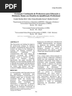 Formação Continuada de Professores Para Educação a Distância- Rumo Aos Desafios Da Qualificação P