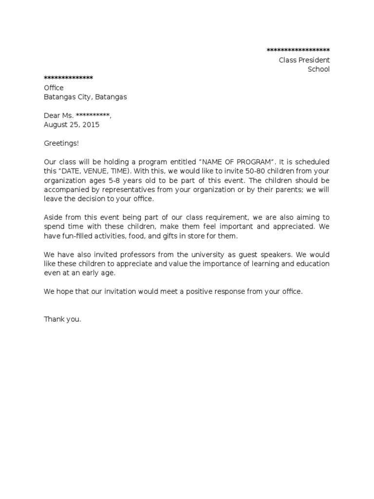 Letter of Request