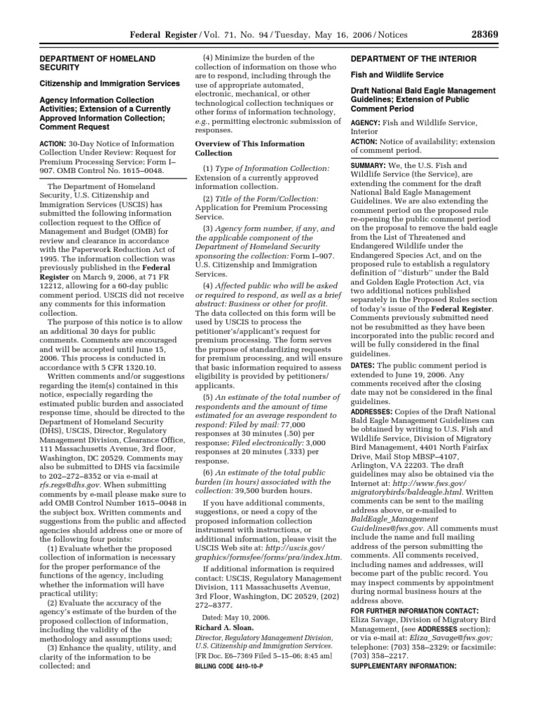 Notice: Reports and Guidance Documents Availability, Etc.: National