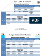 Horarios I y II Nivel