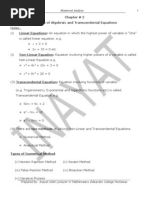 Chapter # 2 Solution of Algebraic and Transcendental Equations