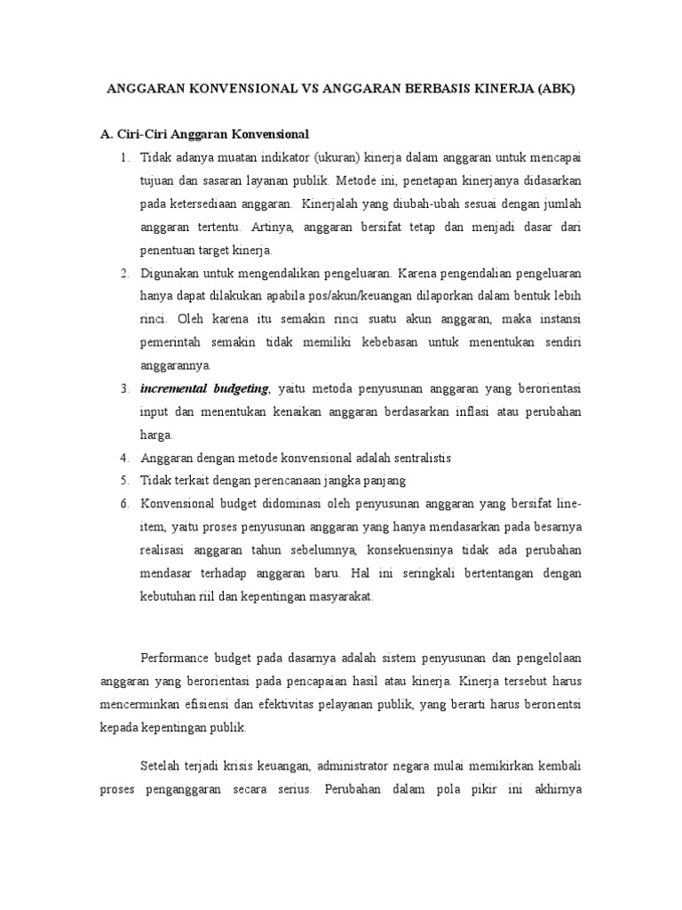 Contoh Soal Penganggaran Konvensional Beserta Jawabannya