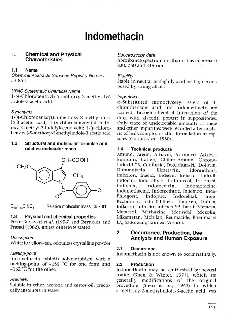 Indometacin | Pharmacokinetics | Nonsteroidal Anti Inflammatory Drug