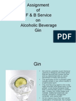 Assignment of F & B Service On Alcoholic Beverage Gin