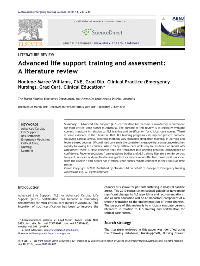 Advanced Life Support Training and Assessment PDF | PDF ...