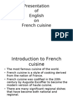 Presentation of English On French Cuisine