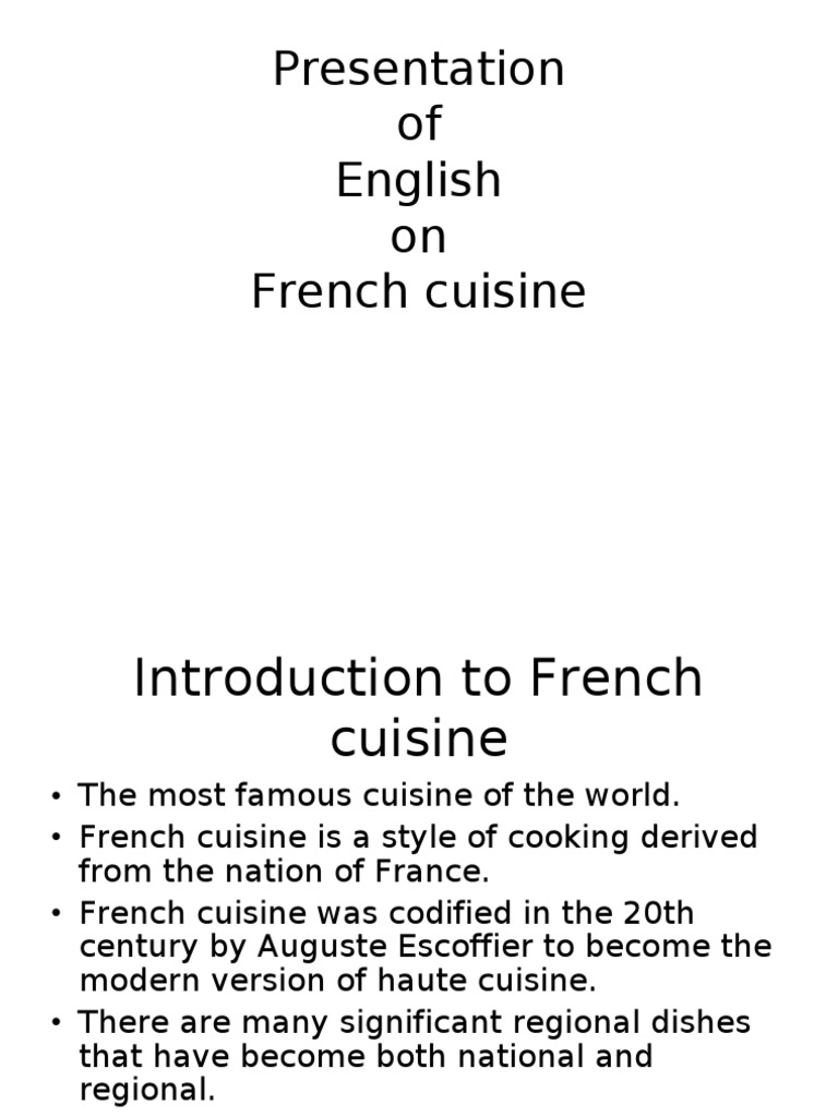 French Cuisine PDF French Cuisine Sauce