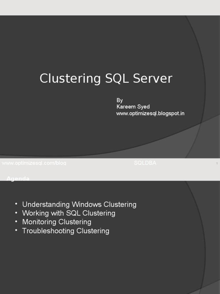 Clustering sql server active active passive pdf computer cluster