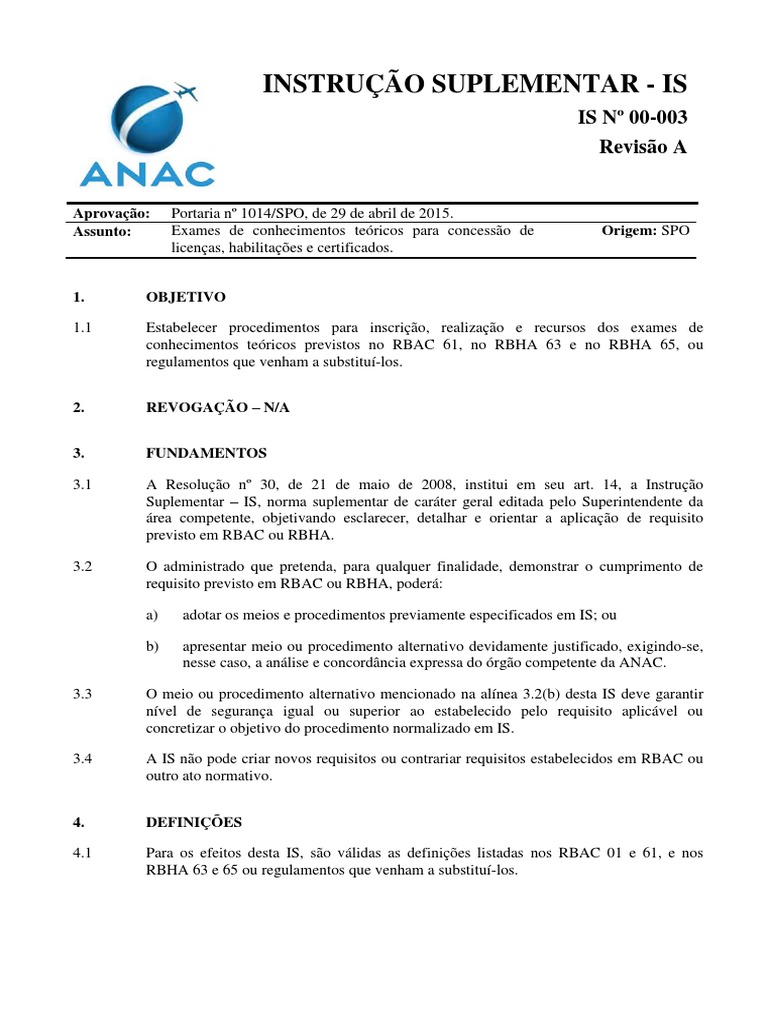 IS00-003A Exames Da Anac | PDF