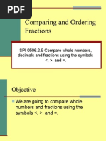 Comparing and Ordering Fractions