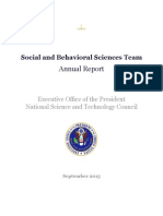 US Executive Office of The President National Science and Technology Council - Social and Behavioral Sciences Team - Annual Report - September 2015