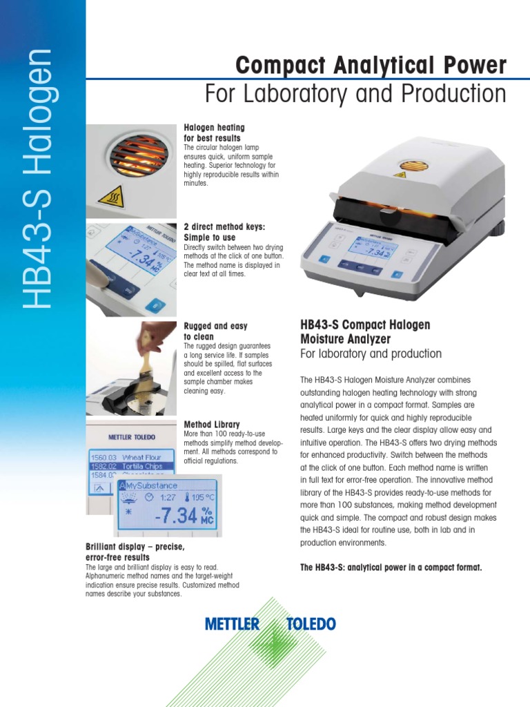 HB43-S Halogen Moisture Analyzer Overview | PDF | Printer (Computing ...