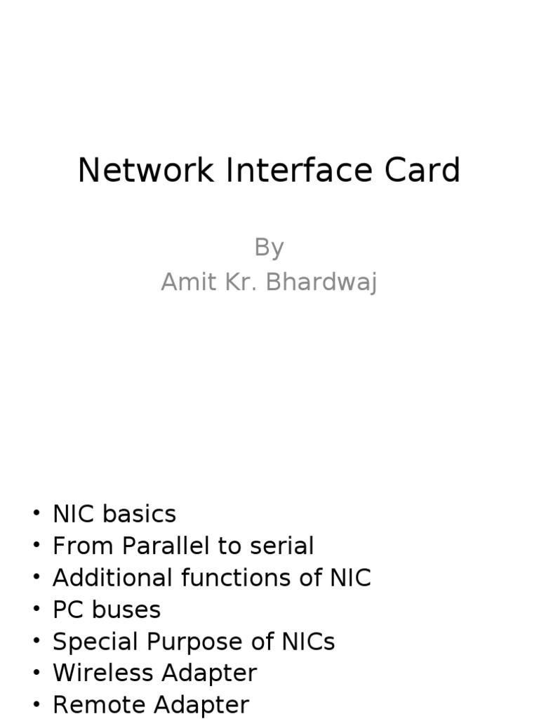 Overview of Network Interface Cards | PDF