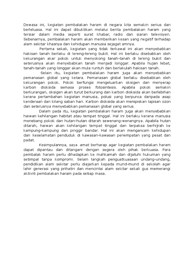 Karangan Pembalakan  PDF