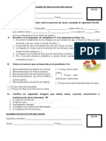 Examen de Educacion Religiosa