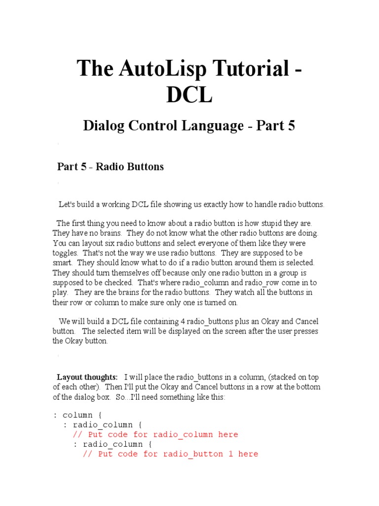 Radio Buttons PDF Auto Cad Autodesk