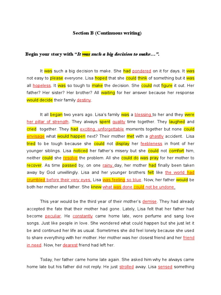 Section B (Continuous Writing) | PDF | Poetry