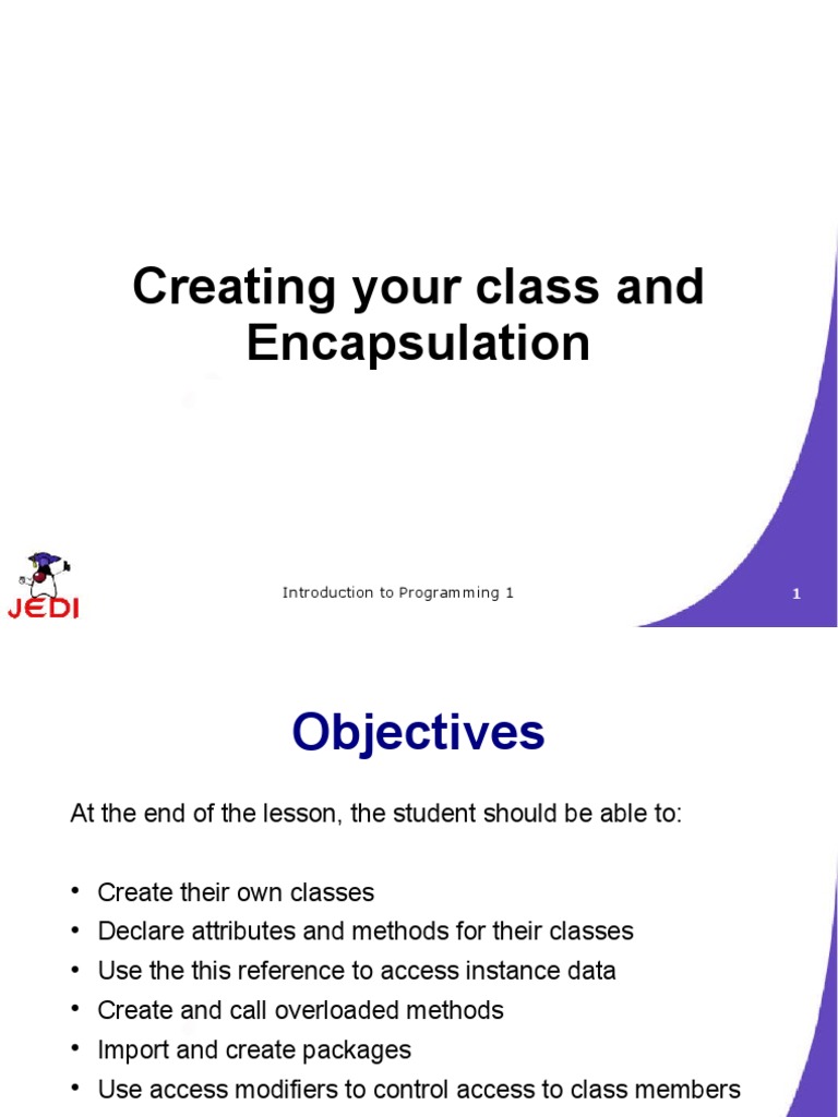 Java Class Creation and Encapsulation Guide | PDF | Method (Computer ...