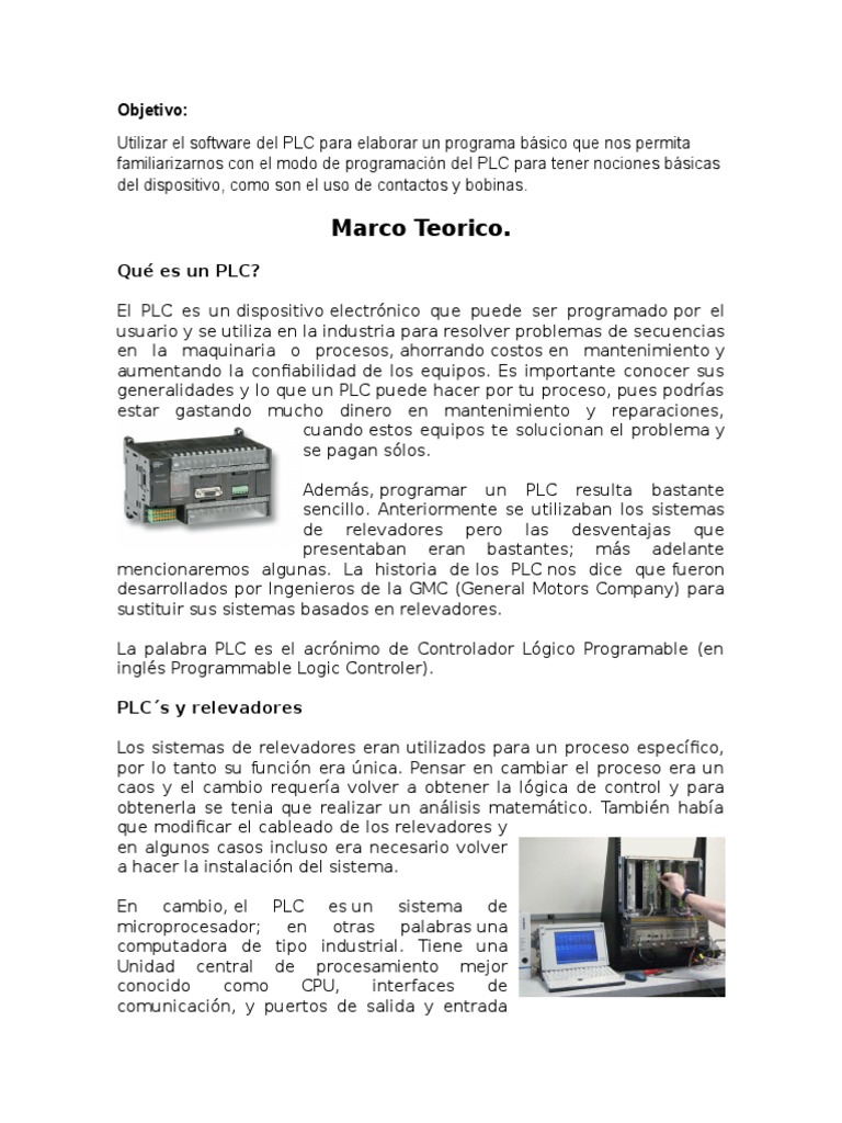 Practica De Plc Para Maquinas Pdf Controlador Lógico Programable