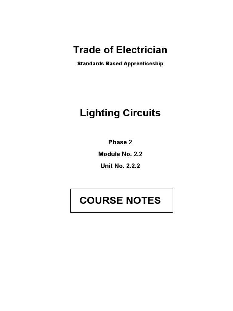 Lighting Circuits PDF PDF Incandescent Light Bulb Switch