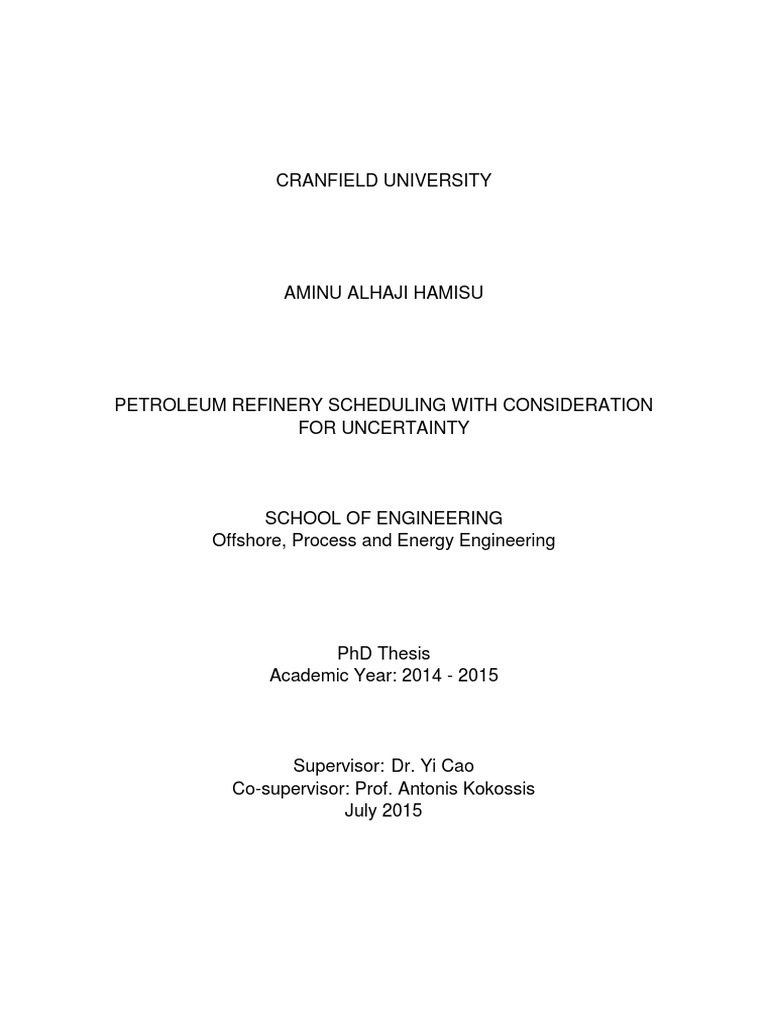 A Process Flow Diagram of An Oil Refinery Plant | PDF | Oil Refinery