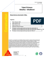 Tabel Primere Sikaflex SikaBond