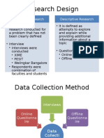 Research Design: Exploratory Research Descriptive Research