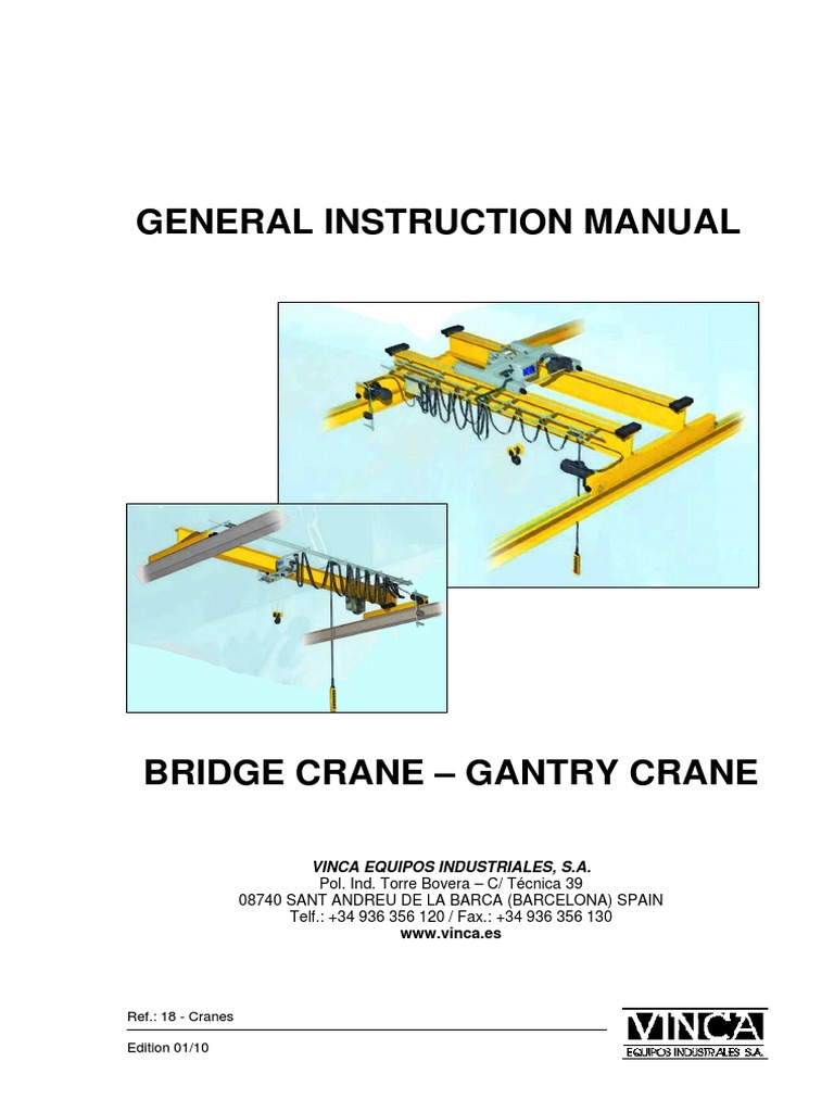 Bridge and Gantry Crane Manual | PDF | Crane (Machine) | Elevator