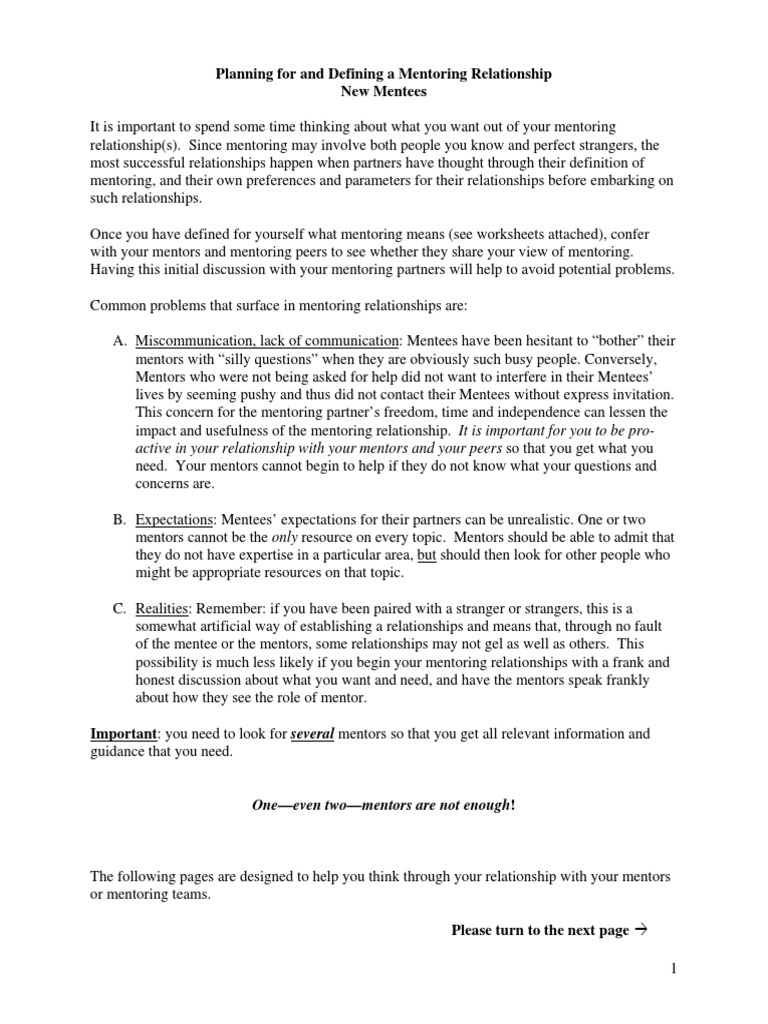 Worksheets Mentoring Worksheets defining a mentoring relationship new mentees mentorship psychology cognitive science