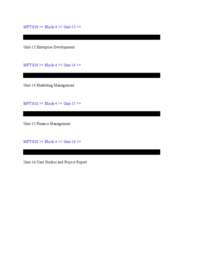 Business Management Course Units | PDF