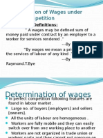 Determination of Wages Under Perfect Competition