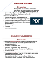 evaluation par le goodwill
