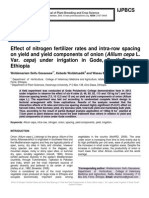 Effect of Nitrogen Fertilizer Rates and Intra-Row Spacing On Yield and Yield Components of Onion (Allium Cepa L. Var. Cepa) Under Irrigation in Gode, South-Eastern Ethiopia