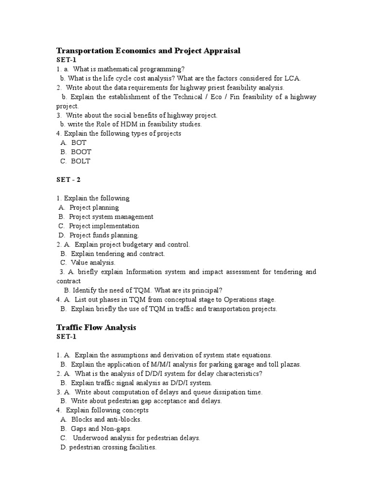 Transportation Economics and Project Appraisal | PDF | Simulation | Traffic